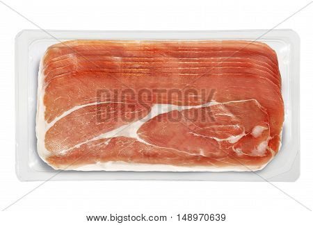 Small Tray Packaged of Presliced Ham zampone stuffed pigs foot