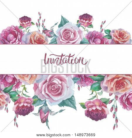 Wildflower rose flower frame in a watercolor style isolated. Full name of the plant: rose, platyrhodon, rosa. Aquarelle flower could be used for background, texture, pattern, frame or border.