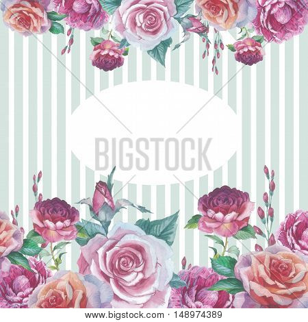 Wildflower rose flower frame in a watercolor style isolated. Full name of the plant: rose platyrhodon rosa. Aquarelle flower could be used for background texture pattern frame or border.