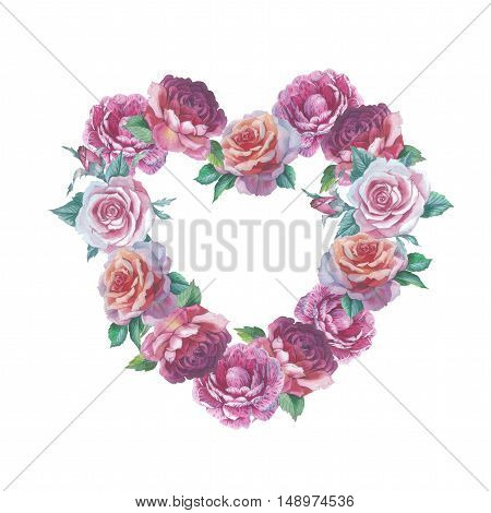 Wildflower rose flower wreath in a watercolor style isolated. Full name of the plant: rose platyrhodon rosa. Aquarelle flower could be used for background texture pattern frame or border.