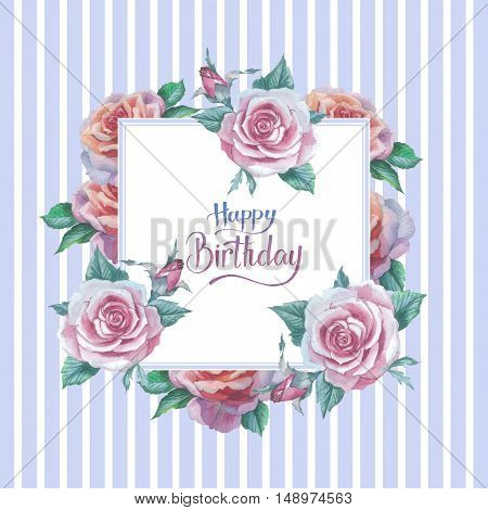 Wildflower rose flower frame in a watercolor style isolated. Full name of the plant: rose platyrhodon rosa. Aquarelle flower could be used for background texture pattern frame or border.