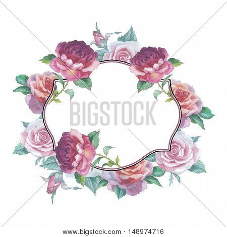 Wildflower rose flower frame in a watercolor style isolated. Full name of the plant: rose platyrhodon rosa. Aquarelle flower could be used for background texture pattern frame or border.