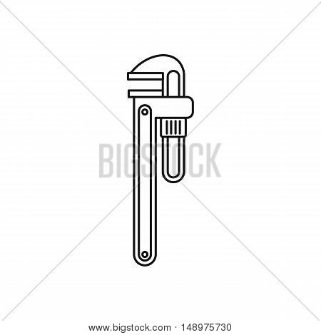Pipe or monkey wrench icon in outline style on a white background vector illustration