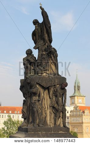 Statue of St. Francis Xaverius in Charles bridge Prague