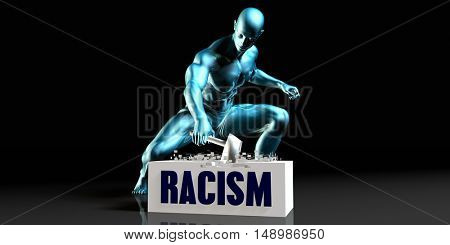 Get Rid of Racism and Remove the Problem 3D Illustration