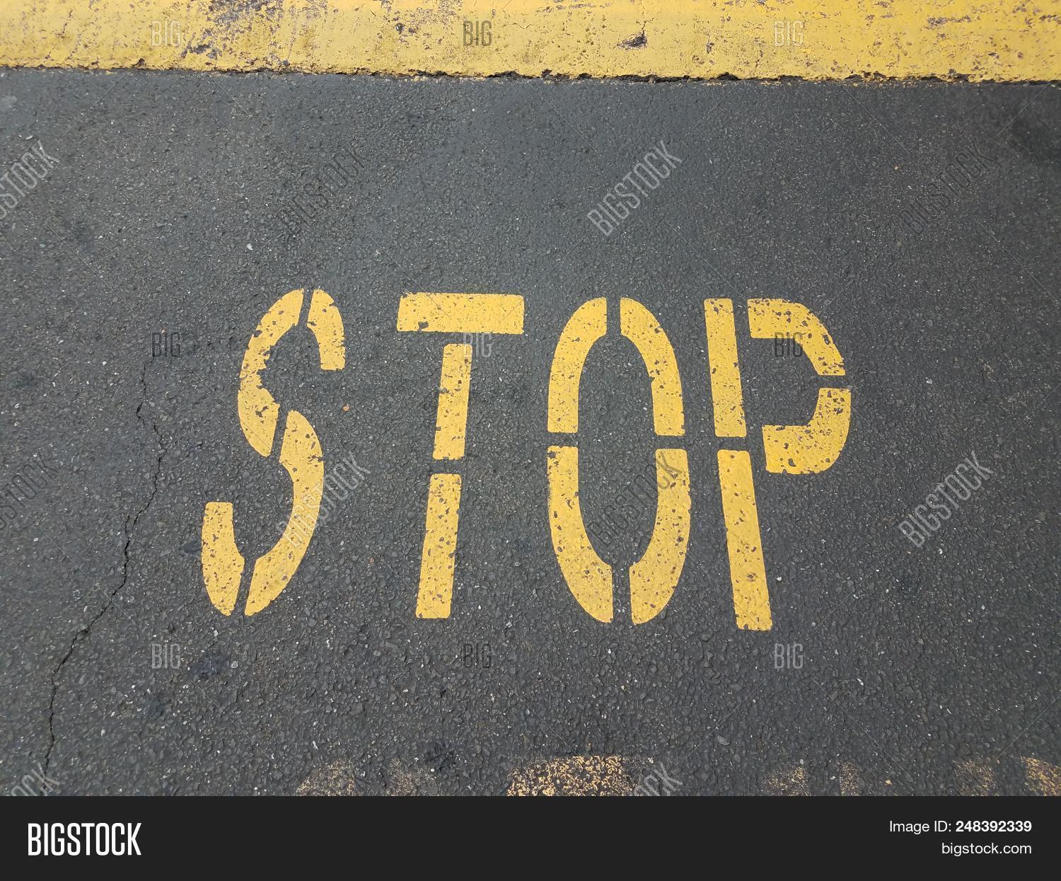 Yellow Stop Sign On Image & Photo (Free Trial) Bigstock