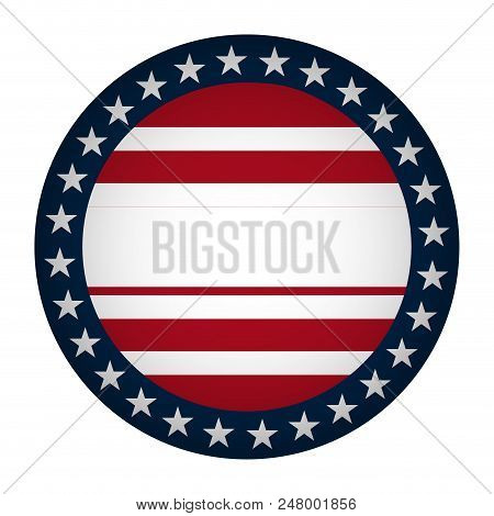 Isaolated Empty American Campaign Button. Vector Illustration Design