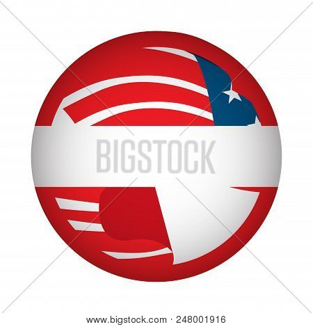 Isaolated Empty American Campaign Button. Vector Illustration Design