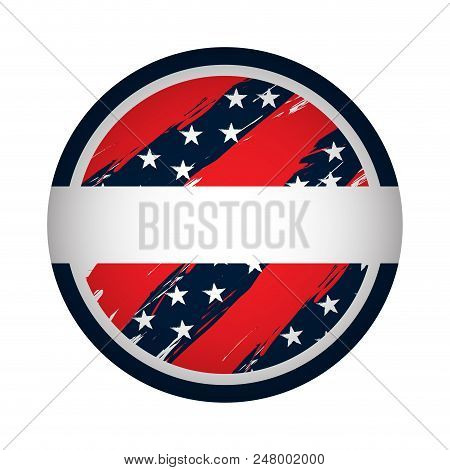 Isaolated Empty American Campaign Button. Vector Illustration Design