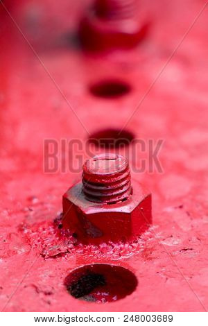 Nuts And Bolts Red Painted