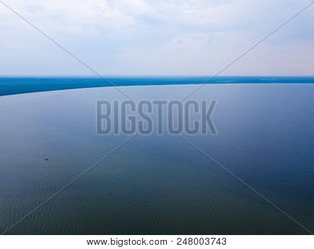 View Of Lake Pleshcheyevo From The Above. Russian Nature Landscape