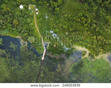 View Of Lake Pleshcheyevo From The Above. Russian Nature Landscape