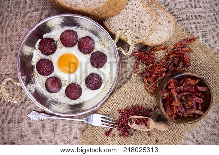 Sucuklu Yumurta (turkish Sausage And Fried Eggs)