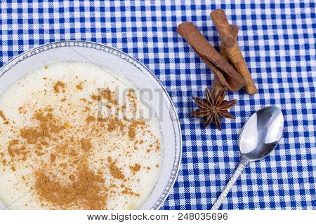 Traditional Delicious Turkish Dessert; Rice Pudding (sutlac)