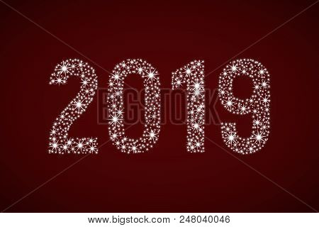 Flickering Figures 2019. New Year. Greeting Card Vector Illustration