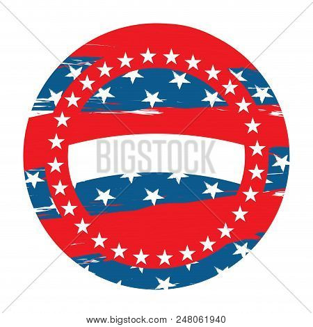 Isaolated Empty American Campaign Button. Vector Illustration Design