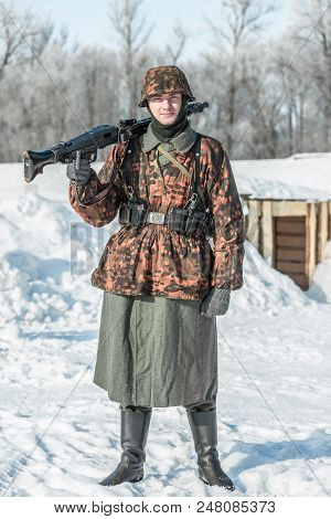 Russian Federation, Pskov District, Velikie Luki - 23 February 2018: Military Historical Reenactment