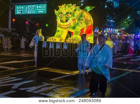 Seoul - May 10 : Participants In A Parade During Lotus Lantern Festival In Seoul , Korea On May 10 2