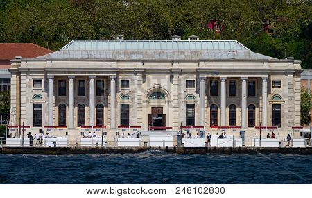 Istanbul, Turkey - April 22, 2018: Feriye Karakolu In Bosphorus Coast. Feriye Karakolu Built In 19th