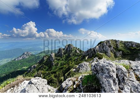 Day Foto From Great Rozsutec Hill In The Vratna Valley At The National Park Mala Fatra, Slovakia.