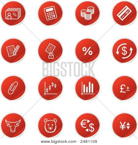 Red Sticker  Finance Icons