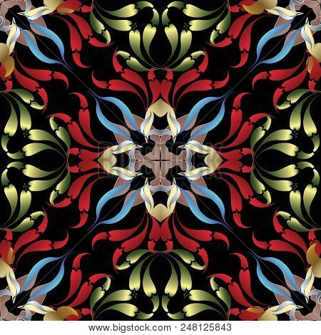 Vintage Paisley Vector Seamless Pattern. Ornamental Floral Colorful Background. Beautiful Elegant Or