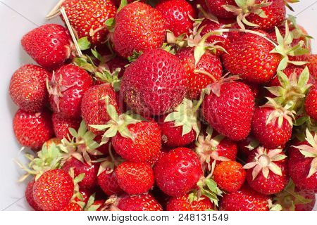 Strawberry Background Red Fruits Agrigulture Fresh Organic Juicy Food