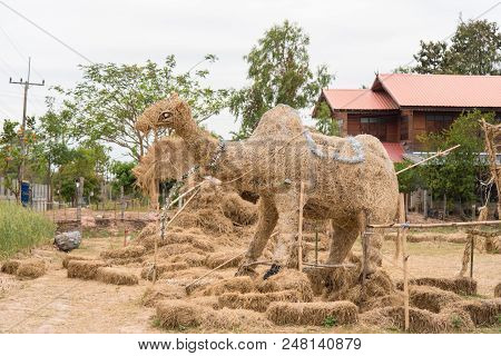 Nadun,maha Sarakham,thailand  - March 9, 2018: Show Idea Straw Puppet Festival In Nadun,maha Sarakha