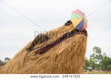 Nadun,maha Sarakham,thailand  - March 9, 2018: Show Idea Straw Puppet Festival In Nadun,maha Sarakha