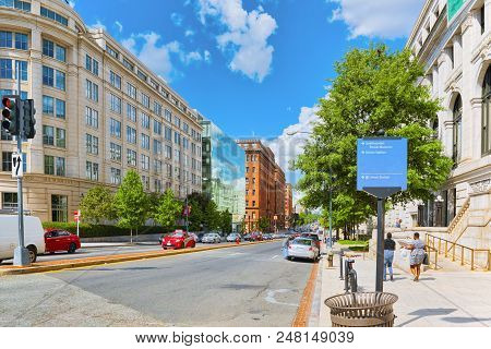 Washington, Usa, Urban Cityscape Of The City. Downtown District.