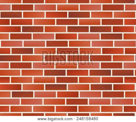 Red Brick Wall. Seamless Brick Wall Pattern. Vector Illustration