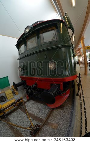 Flam railway museum.Station old Flam Railway. The  Flamsbana is a 20.2-kilometer long railway line between Myrdal and Flam in Aurland, June 17,2018. Flam, Norway, Scandinavia.