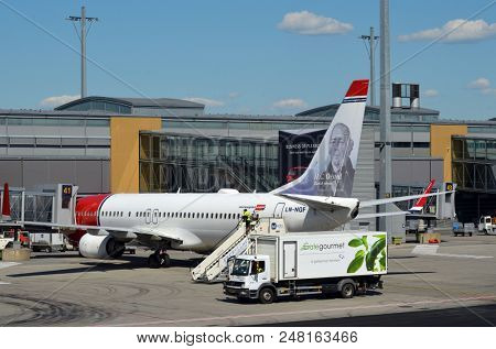 Oslo Gardermoen International Airport. The airport has biggest passenger flow in Norway.July 3,2018. Oslo,Norway