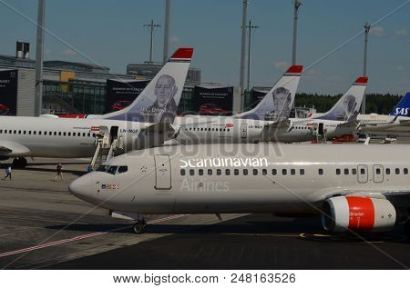 Oslo Gardermoen International Airport. The airport has biggest passenger flow in Norway.July 3,2018. Oslo,Norway