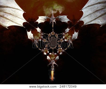 3d Illustration; 3d Rendering Of A Dragon