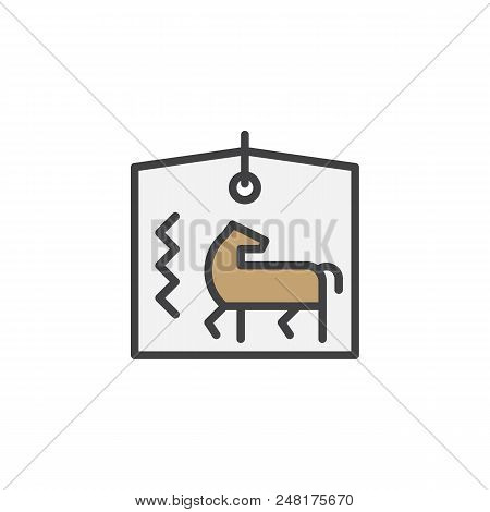 Japanese Ema Filled Outline Icon