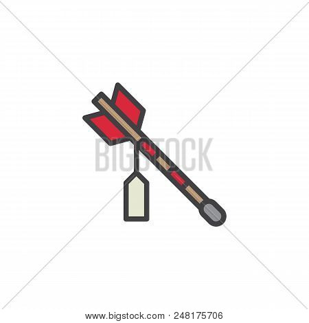 Hamaya Arrow Filled Outline Icon, Line Vector Sign, Linear Colorful Pictogram Isolated On White. Jap