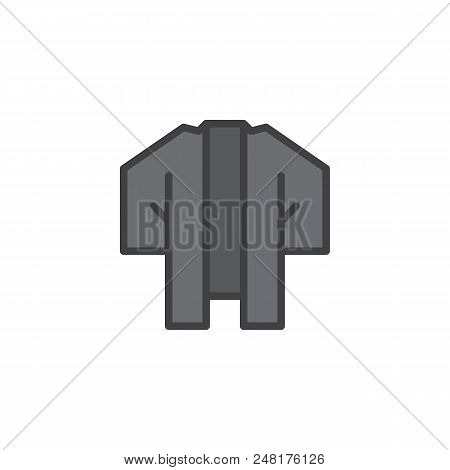 Japanese Hakama Haori Filled Outline Icon, Line Vector Sign, Linear Colorful Pictogram Isolated On W
