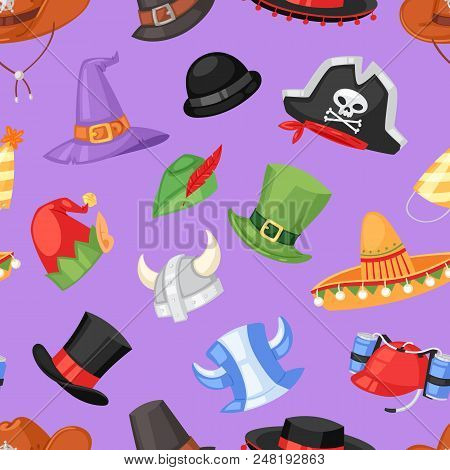 Cartoon Hat Vector Comic Cap For Celebrating Birthday Party Or Chrisrmas With Headwear Or Head-dress