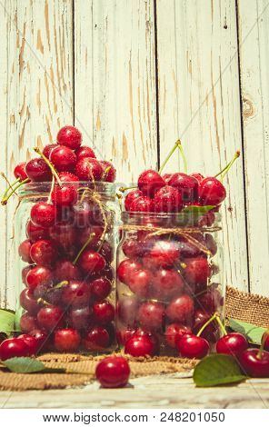 Red Cherries. Selective Focus.