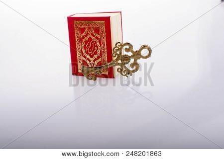 Retro Key And Islamic Holy Book Quran In Mini Size