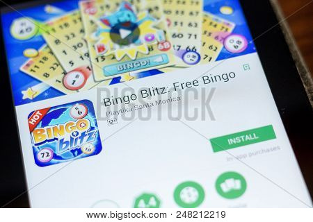 Ryazan, Russia - July 03, 2018: Bingo Blitz: Free Bingo Icon In The List Of Mobile Apps