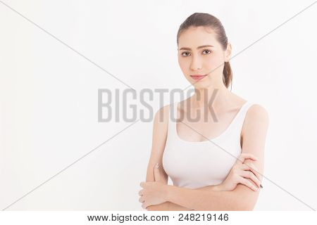 Beautiful Woman Face Portrait Beauty With Maleup Concept. Fashion Beauty Model Isolated On White, 20
