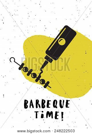 Barbeque Time . Lettering Poster. Barbeque And Ketchup Silhouettes