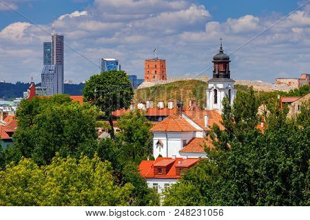 A View Of The Historical Center Of Vilnius From The Hill. Lithuania.
