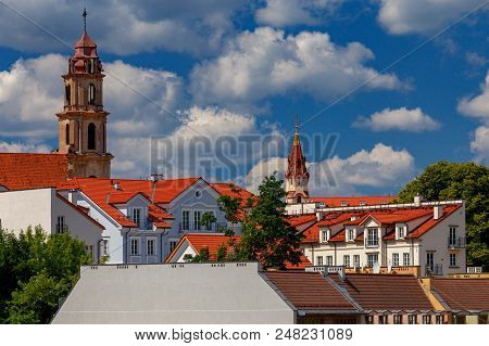 A View Of The Historical Center Of Vilnius From The Hill. Lithuania.
