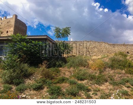 The Medieval Ruins Of The Genoese Fortress In Feodosiya, Republic Of Crimea In 2017