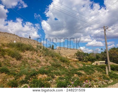 The Medieval Ruins Of The Genoese Fortress In Feodosiya, Republic Of Crimea In 2017