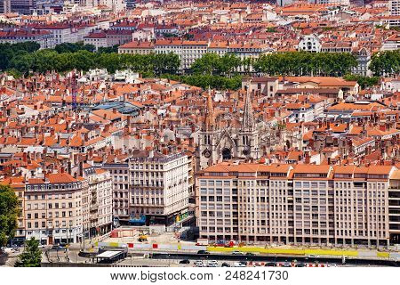 Scenic View Of Lyon And Saint-nizier Church