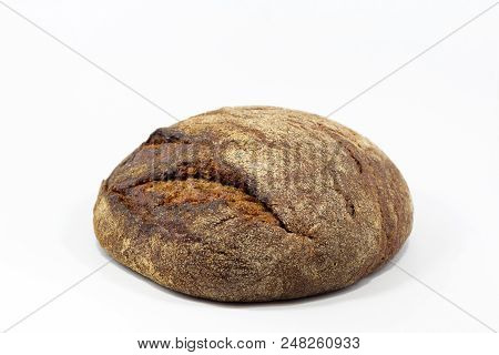 Delicious Round Rye Bread Isolated On A White Background.whole Fresh Healthy Baked Goods.useful For 